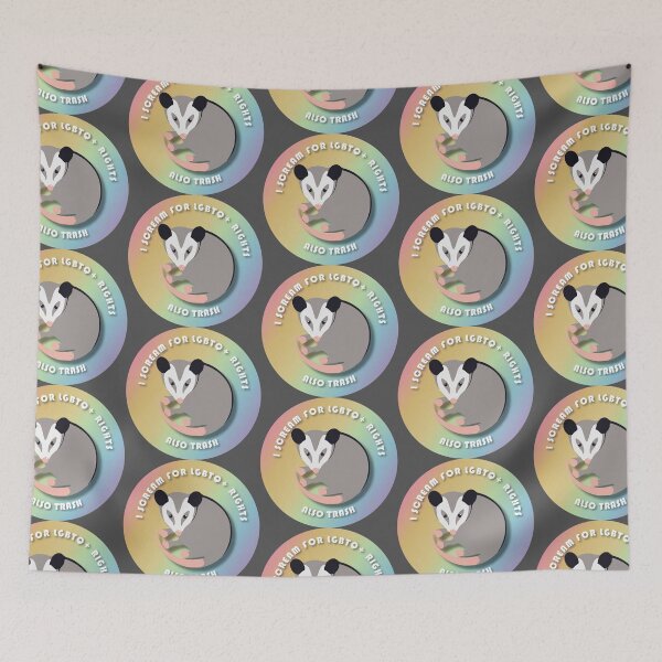 Item preview, Opossum screams for LGBTQ+ Rights and trash designed and sold by Bug & Brush.