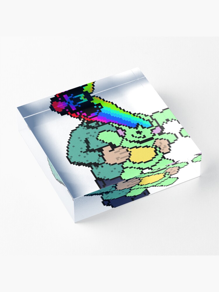 Alternate view of Pixel Death 1 - Teddy Rainbow Blast Acrylic Block