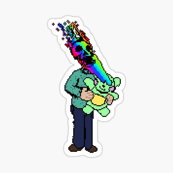 Pixel Death 1 - Teddy Rainbow Blast Sticker