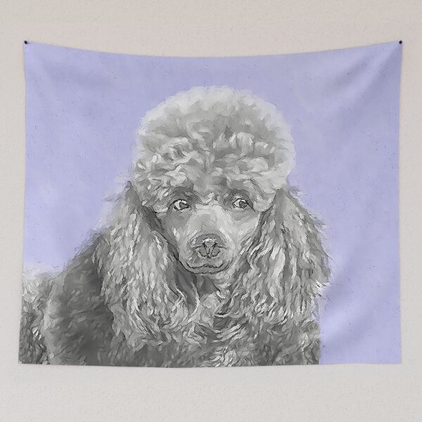 Item preview, Poodle Miniature Toy Silver Gray Blue designed and sold by alpendesigns.