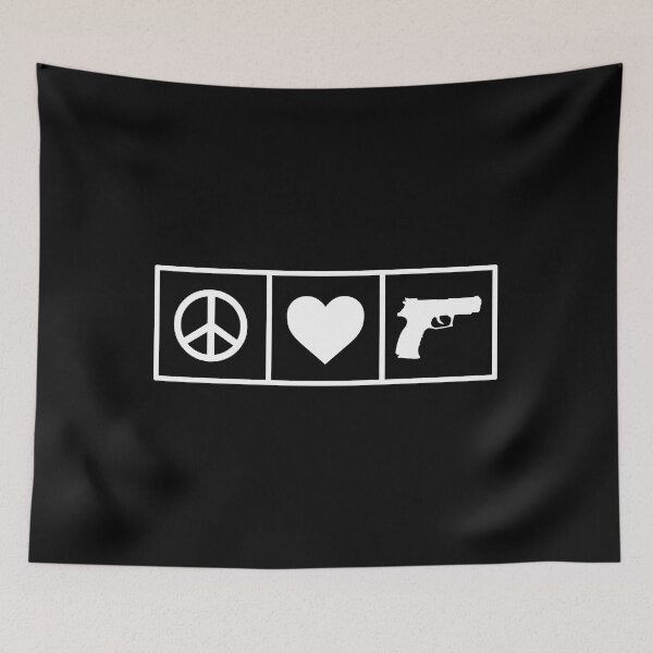 Item preview, Peace. Love. Guns. (White) designed and sold by TheLastStand.