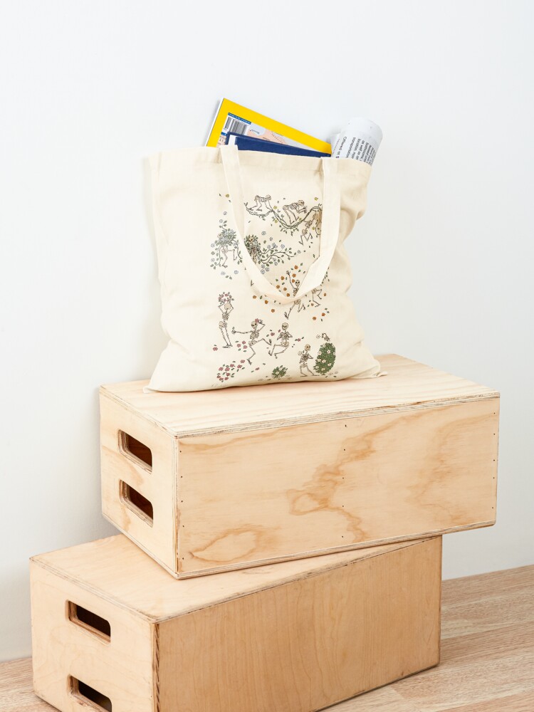 Alternate view of Skeletons with garlands Tote Bag