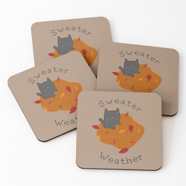 Item preview, Sweater Weather Cosy Cat Fall Drawing  designed and sold by SharkaSplat.