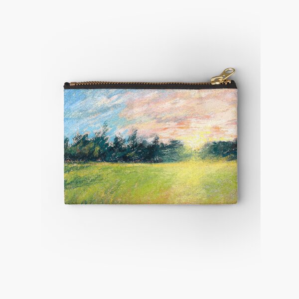 Item preview, Paul Huet A Meadow at Sunset Natural Scene in pastel designed and sold by Kyle Hamar.
