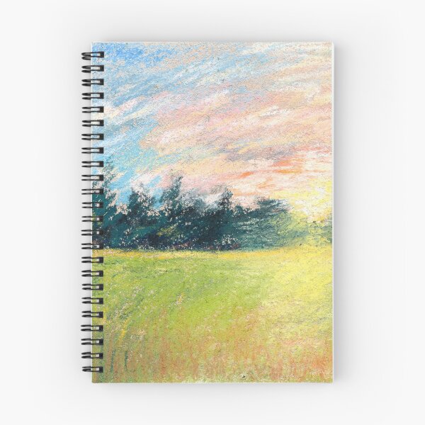 Item preview, Paul Huet A Meadow at Sunset Natural Scene in pastel designed and sold by Kyle Hamar.