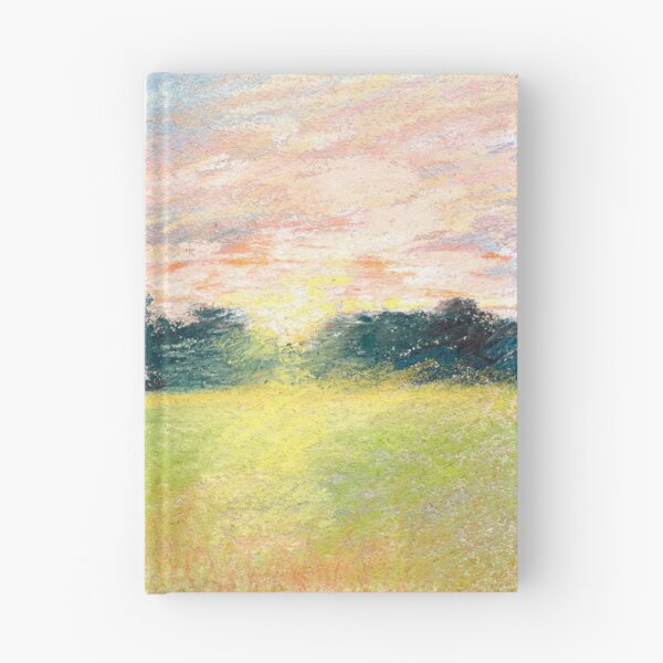 Item preview, Paul Huet A Meadow at Sunset Natural Scene in pastel designed and sold by Kyle Hamar.