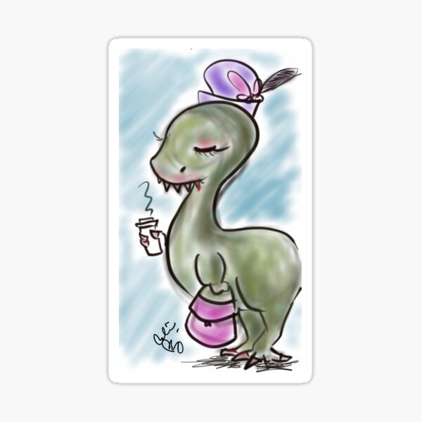 Dino Coffee Sticker