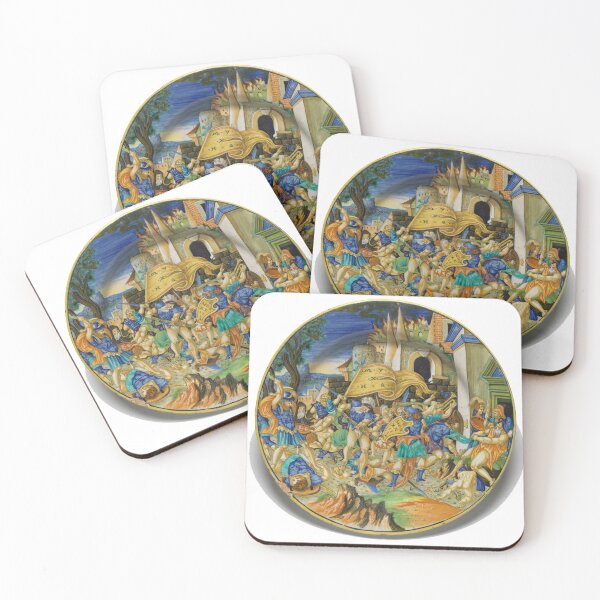 Item preview, Charger with the Battle of Roncevaux, 1533, in tin glazed earthenware maiolica by Francesco Xanto Avelli designed and sold by Kyle Hamar.