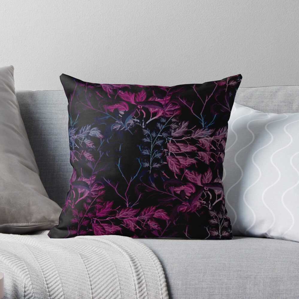 dark floral pillow