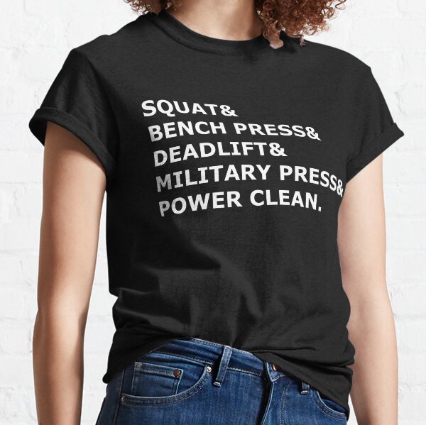 Item preview, Squat Bench Press Deadlift Military Press Power Clean designed and sold by Creekman Designs.