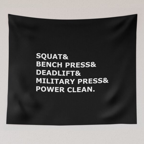 Item preview, Squat Bench Press Deadlift Military Press Power Clean designed and sold by Creekman Designs.