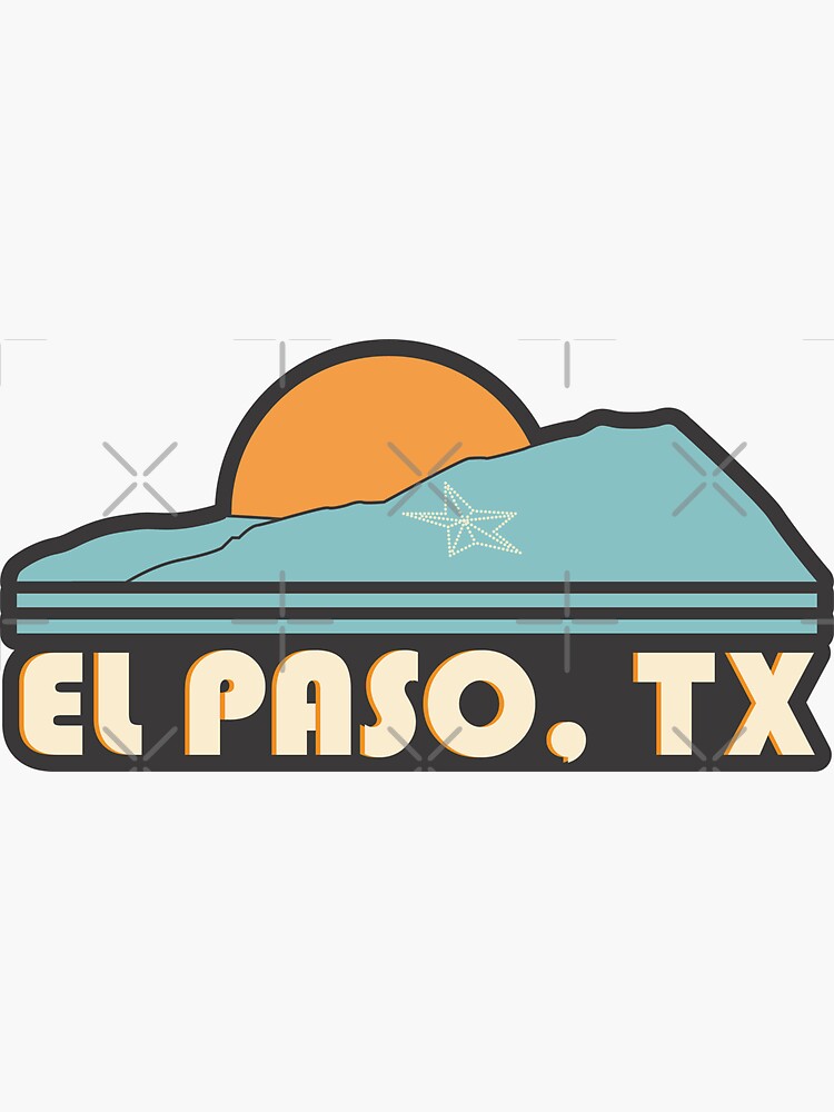 "El Paso Retro Sunset Sticker" Sticker for Sale by jaxsterr Redbubble