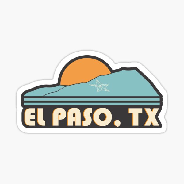 El Paso Retro Sunset Sticker Sticker