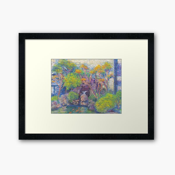 Kabuki Koi Pond (pastel) Framed Art Print