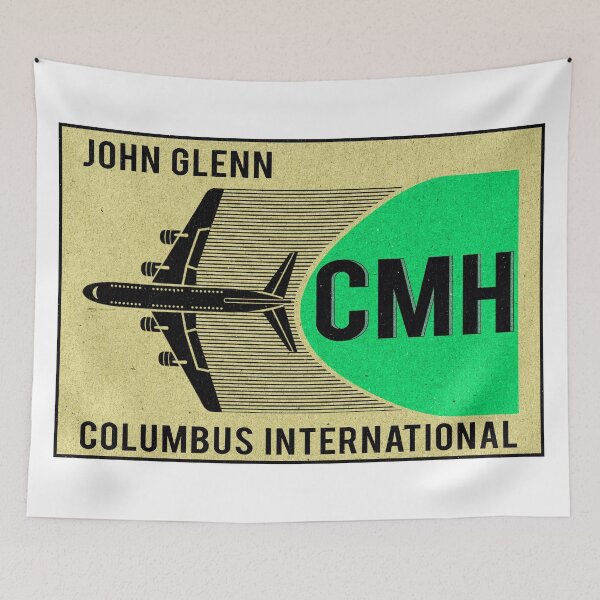 Item preview, CMH Airport Code Columbus Ohio International Vintage Style John Glenn designed and sold by DESTINATIONS DECAL.