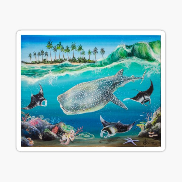 Whale Shark and Manta's Reef Sticker