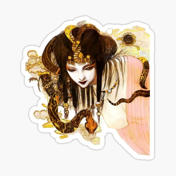 Yoshitaka Amano - Girl with Snake I Sticker