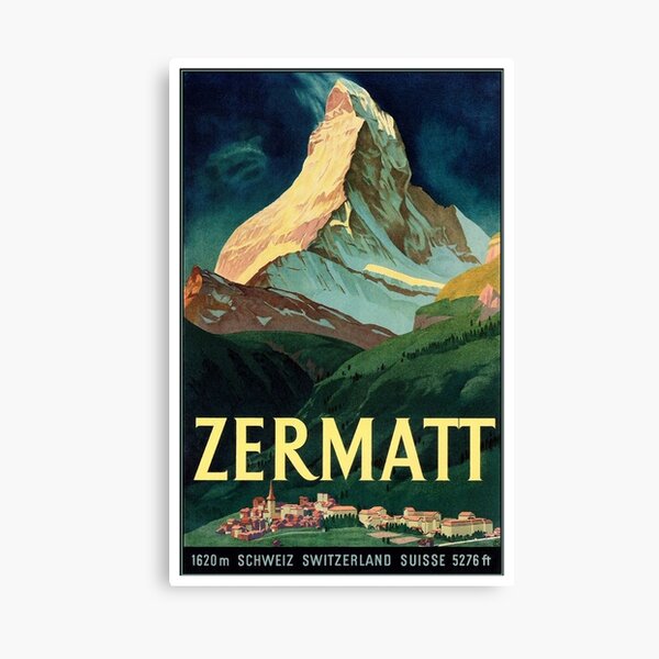 Vintage Suiza Zermatt Travel 1933 Lienzo