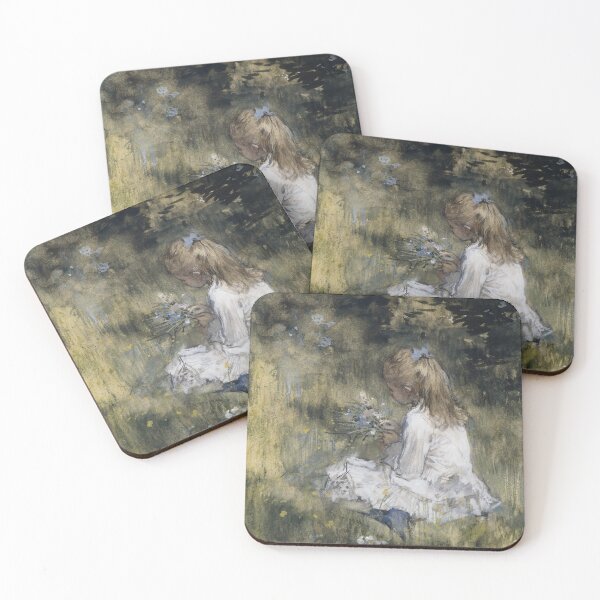 Item preview, A Girl with Flowers on the Grass Jacob Maris - 1878  designed and sold by Kyle Hamar.
