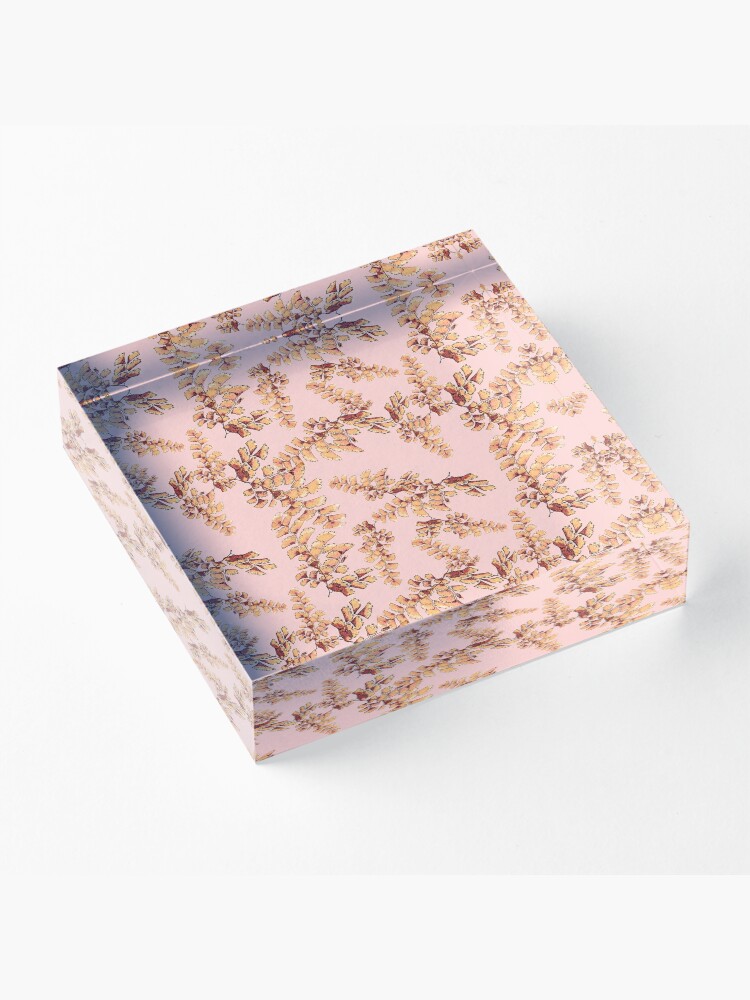 Alternative Ansicht von Goldene Blätter Muster Acrylblock