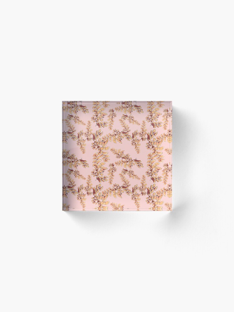Alternative Ansicht von Goldene Blätter Muster Acrylblock