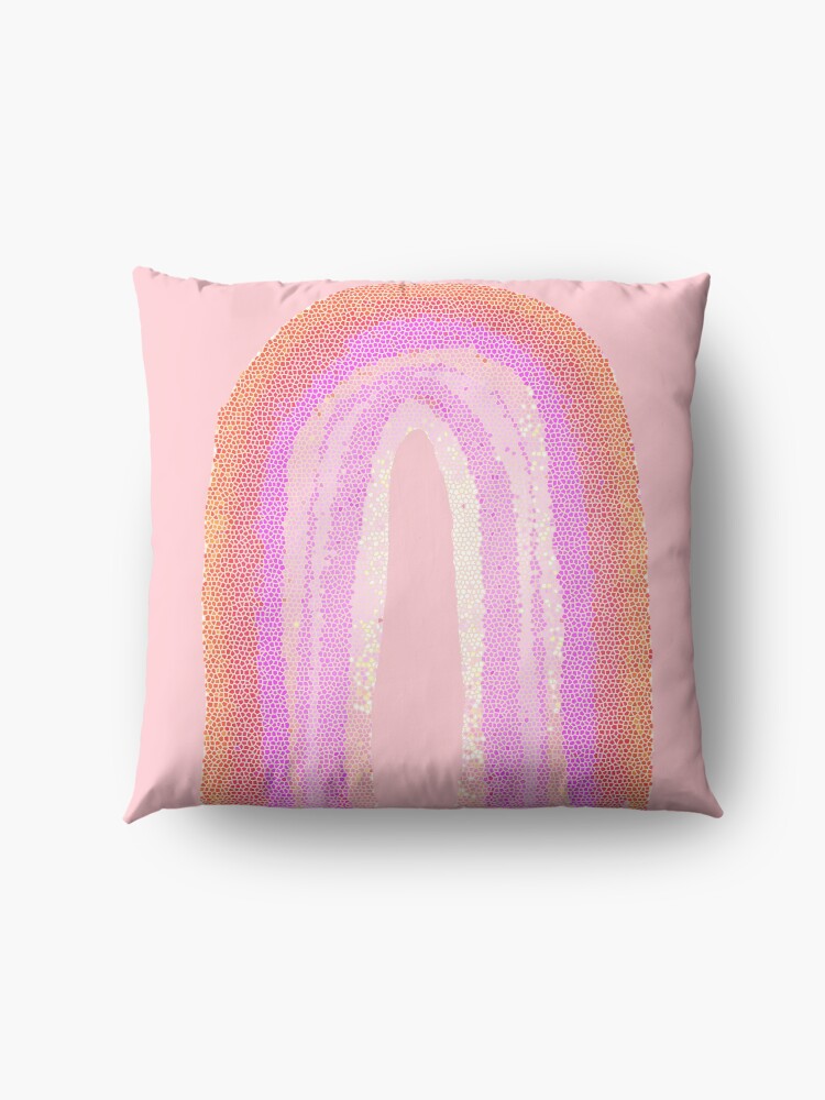 Alternative Ansicht von Regenbogen rosa pattern Bodenkissen