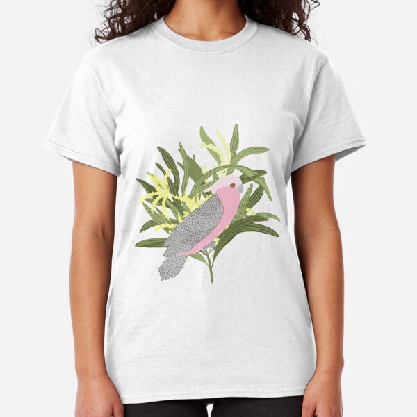 Pink Galah - Australian Wattle - Australiana decor - aussie fauna Classic T-Shirt