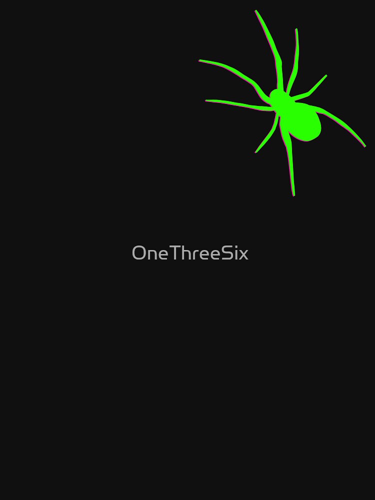 Thumbnail 7 of 7, Classic T-Shirt, Neon Green and Pink Spider designed and sold by OneThreeSix.