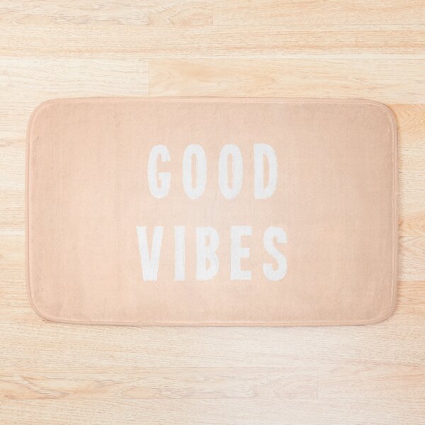 Item preview, Peach/Apricot and White Distressed-Effect Good Vibes designed and sold by itsjensworld.