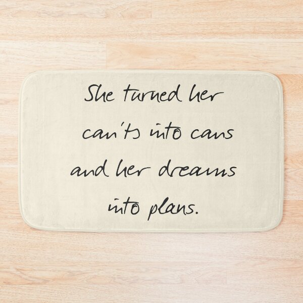 Item preview, Message For strong Women, She turned her can'ts into cans,  dreams into plans. Inspirational typography, motivation, calligraphy, beige and black designed and sold by Spallutos.