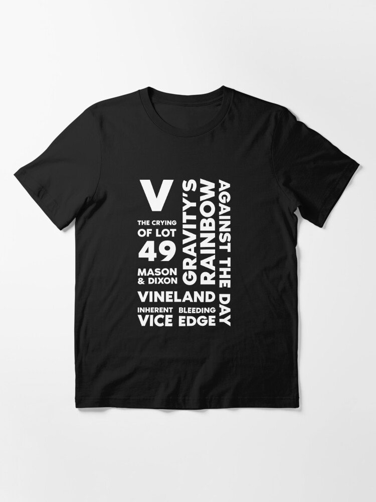 Pynchon typographic book titles Essential T-Shirt for Sale by Marcin  Szmandra