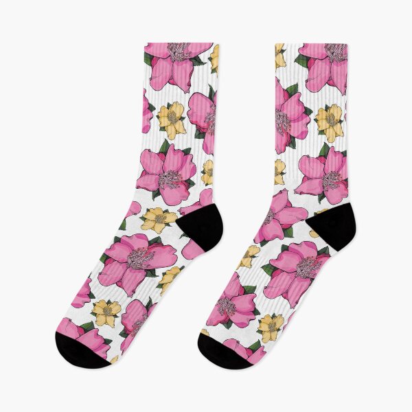 Item preview, Pink And Yellow Camellia Pattern designed and sold by Sketchbook Designs.