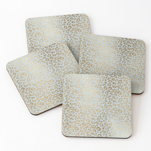 Item preview, Soft blue & gold leopard designed and sold by peggieprints.
