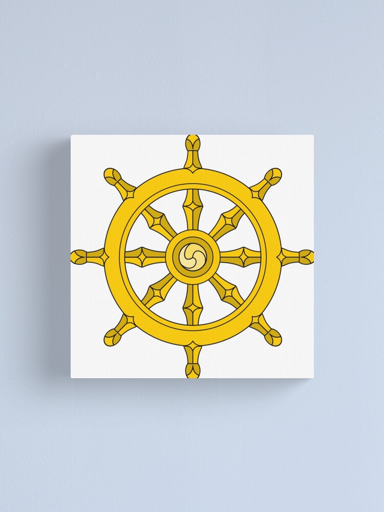 Alternate view of Dharmachakra, Wheel of Dharma. #Dharmachakra #WheelofDharma #Wheel #Dharma #znamenski #helm #illustration #rudder #captain #symbol #design #vector #art #decoration #sign #anchor #antique #colorimage Canvas Print