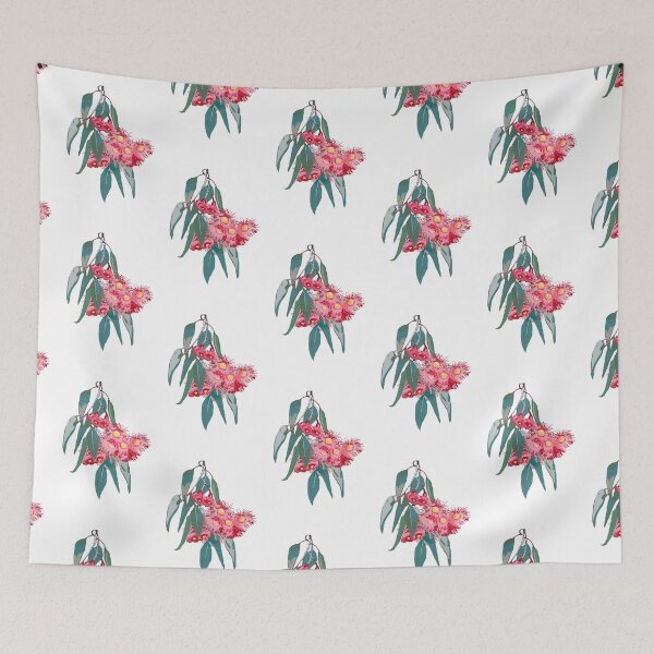 Item preview, Tiled Eucalyptus  (Corymbia ficifolia) on white designed and sold by ChrissyWild.