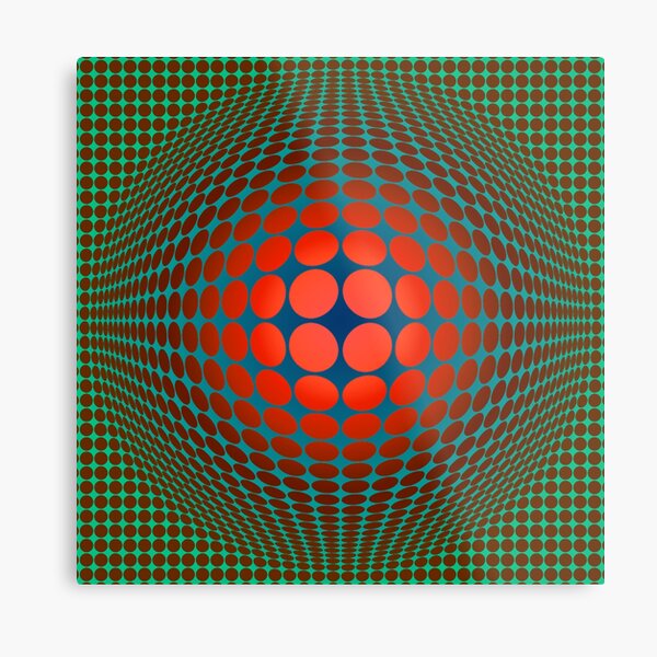 Copy of Victor Vasarely Homage 20 Metal Print