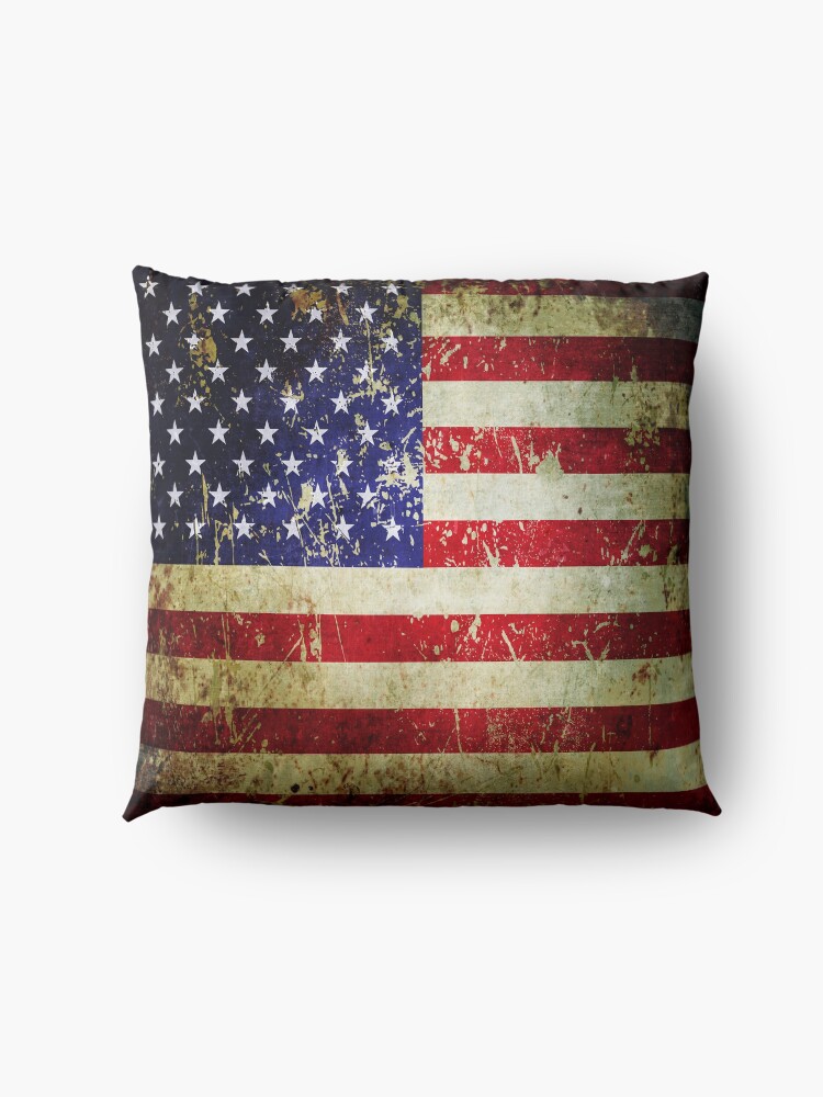 Alternate view of American Flag - Grunge Vintage Aged US Flag Floor Pillow
