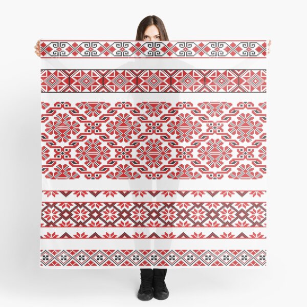 Illustrations of Ukrainian embroidery ornaments, patterns, frames and borders. #Ukrainian #embroidery #ornaments #patterns #frames #borders Scarf