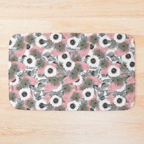 Item preview, pink sunflower and tropical leaf pattern designed and sold by hutofdesigns.