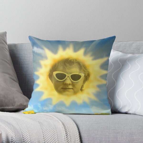 Lewis Capaldi as the Teletubbies sun Throw Pillow