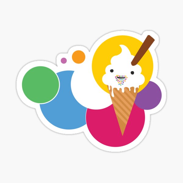 ice cream and happy dots Sticker