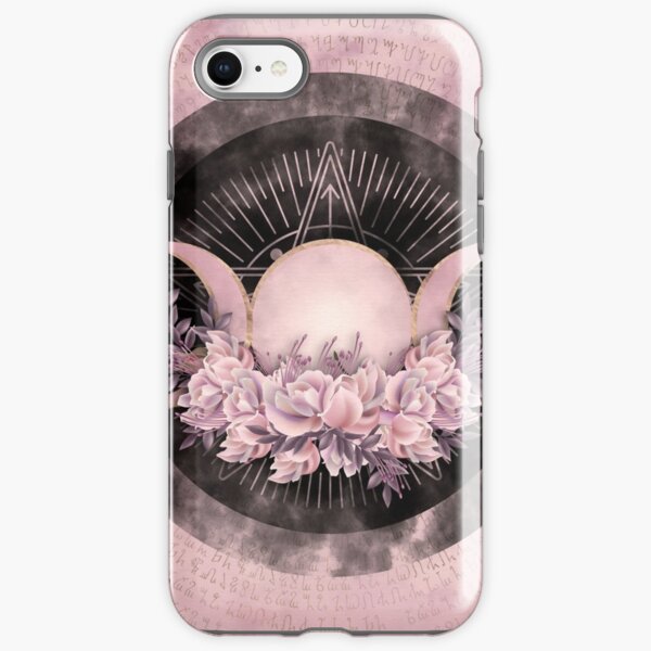 Triple Moon - Triple Goddess -Gentle Floral iPhone Tough Case