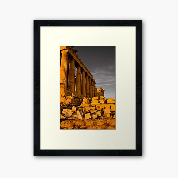 Sunset On The Parthenon Framed Art Print