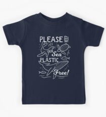 Please Keep Our Sea Plastic Free - Marine Animals Kids T-Shirt