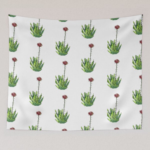 Item preview, Tile Gymea Lily (Doryanthes excelsa) on white designed and sold by ChrissyWild.