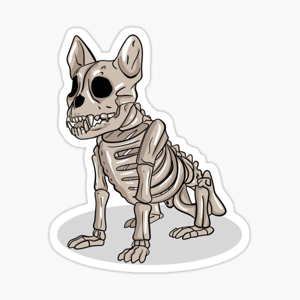 Skeleton Dog Sticker for Sale by Whynot123