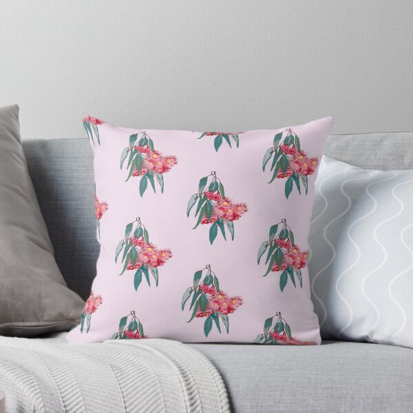 Item preview, Tiled Eucalyptus (Corymbia ficifolia) on pink designed and sold by ChrissyWild.
