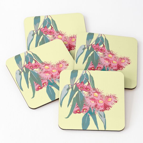 Item preview, Tiled Eucalyptus  (Corymbia ficifolia) on lemon designed and sold by ChrissyWild.