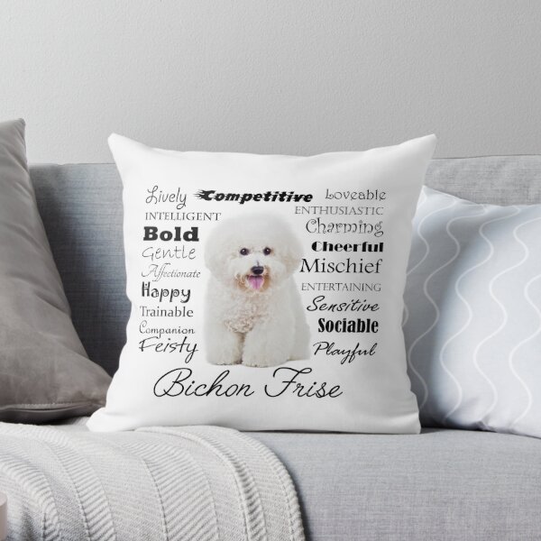 Trucker Dog I Truck Driver Bichon Frise Throw Pillow by Maximus Design