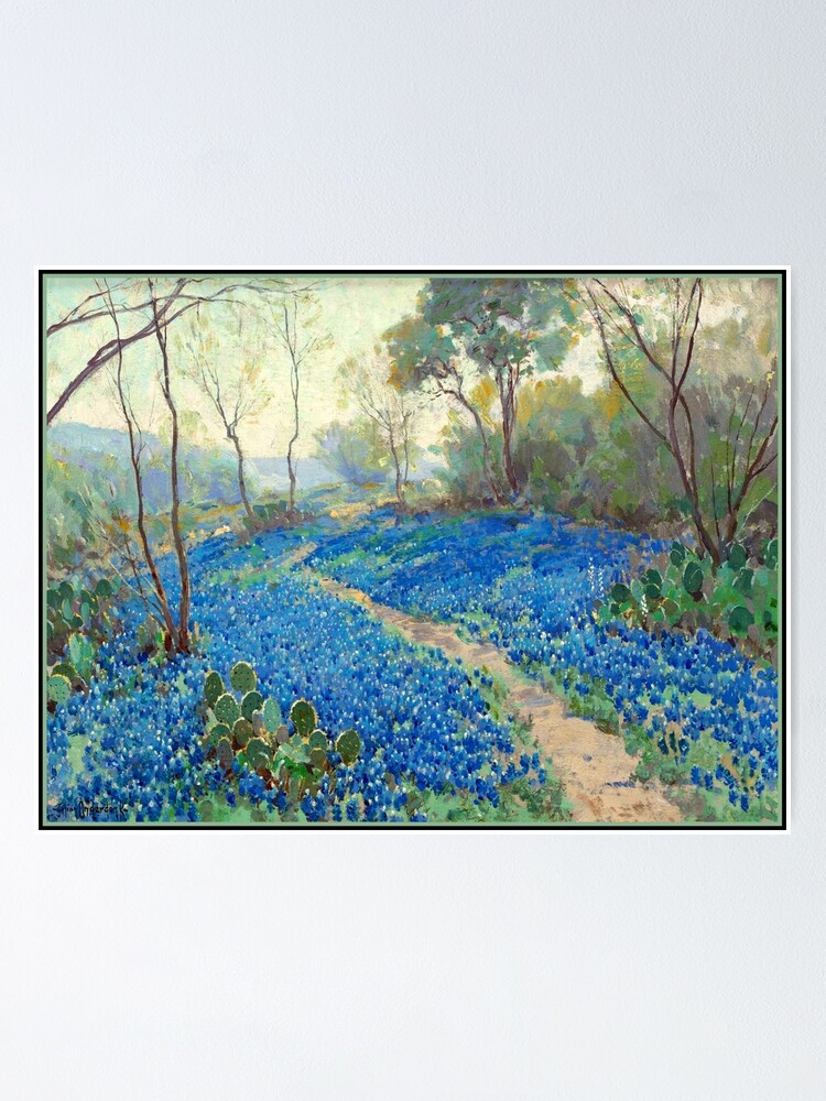 Onderdonk A Hillside Of Bluebonnets Early Morning Poster By Virginia50 Redbubble